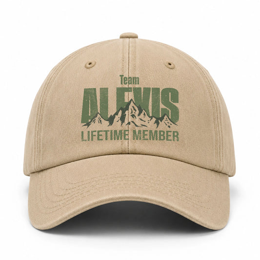 Team Your Name Lifetime Member Mountain Cap ALEXIS 13K1 C58PF
