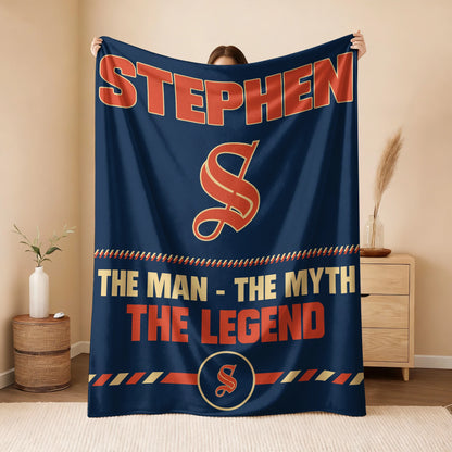 The Man The Myth The Legend Retro Fleece Blanket STEPHEN 13K1 BK53