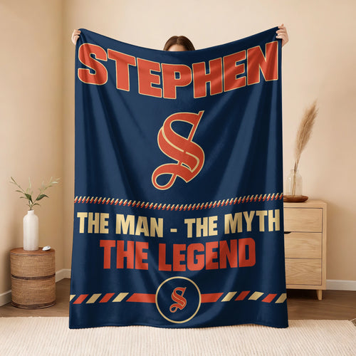 The Man The Myth The Legend Retro Fleece Blanket STEPHEN 13K1 BK53