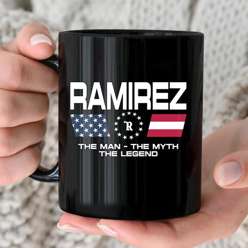 The Man The Myth The Legend Us Flag Mug RAMIREZ 13K1 MG23