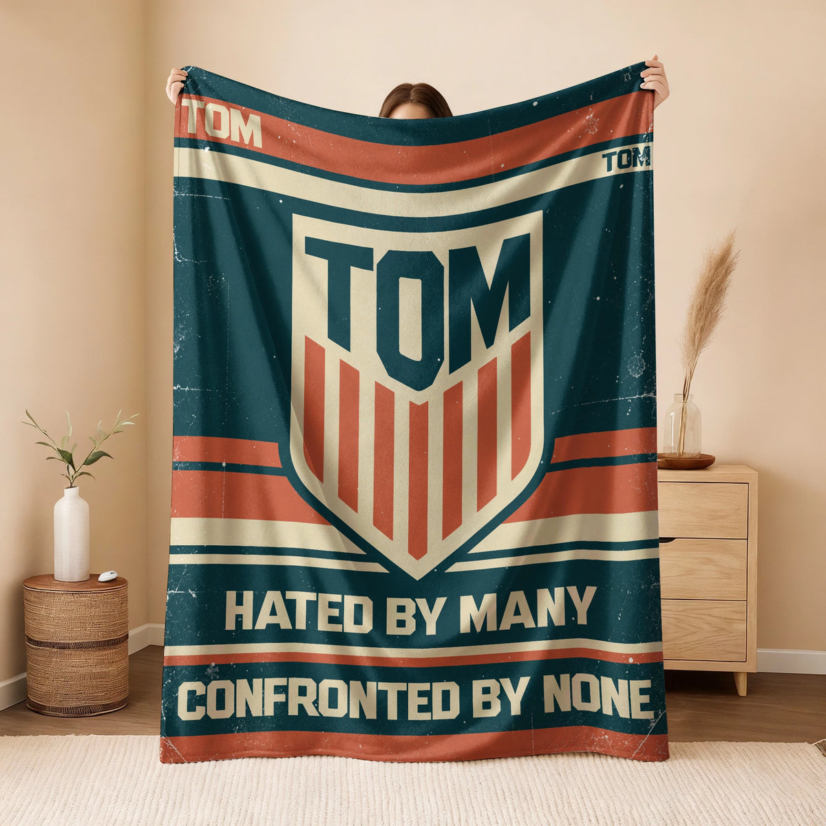Hated By Many Confronted By None Retro Fleece Blanket TOM 13K1 BK58