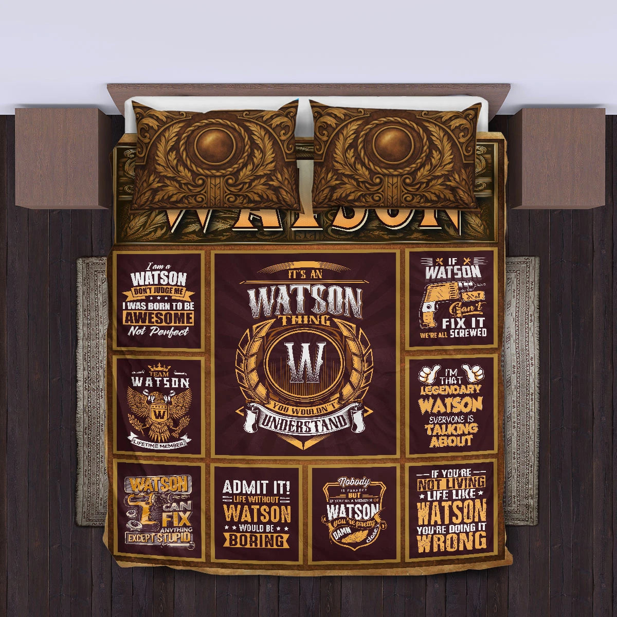 WATSON Limited Edition Personalized Bedding Set 13K1-BS3