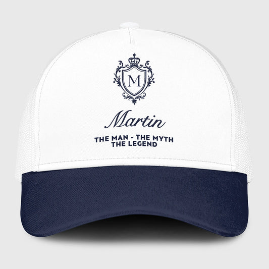 The Man The Myth The Legend Blue And White Baseball Mesh Cap MARTIN 13K1 C186PF