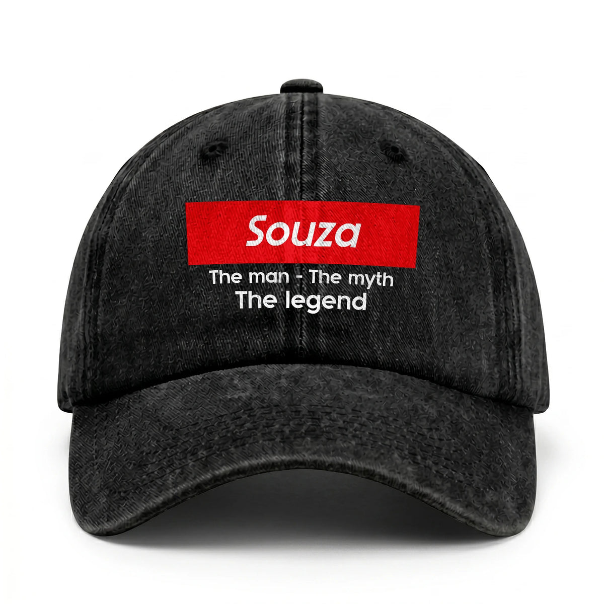 Your Name The Man The Myth The Legend Red Logo Washed Cap SOUZA 13K1 C130PF