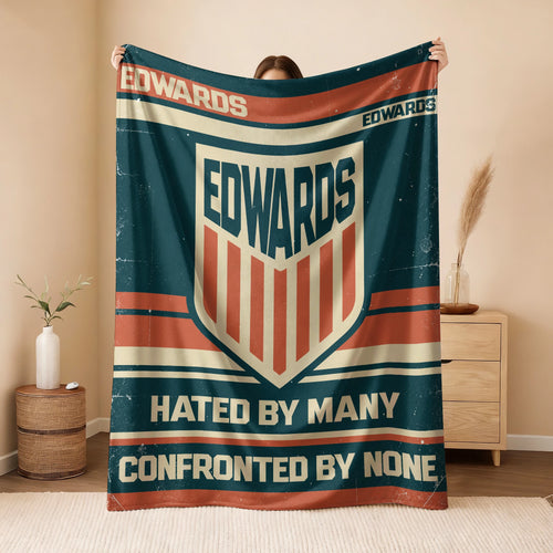 Hated By Many Confronted By None Retro Fleece Blanket EDWARDS 13K1 BK58