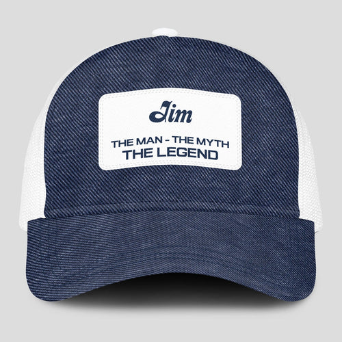 The Man The Myth The Legend Blue Denim Mesh Cap JIM 13K1 C194PF