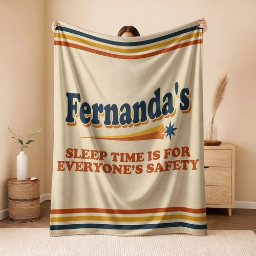 Your Name's Sleep Time Funny Retro Fleece Blanket FERNANDA 13K1 BK67