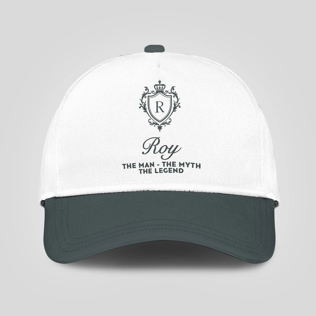The Man The Myth The Legend Elegant Gray And White Cap ROY 13K1 C170PF