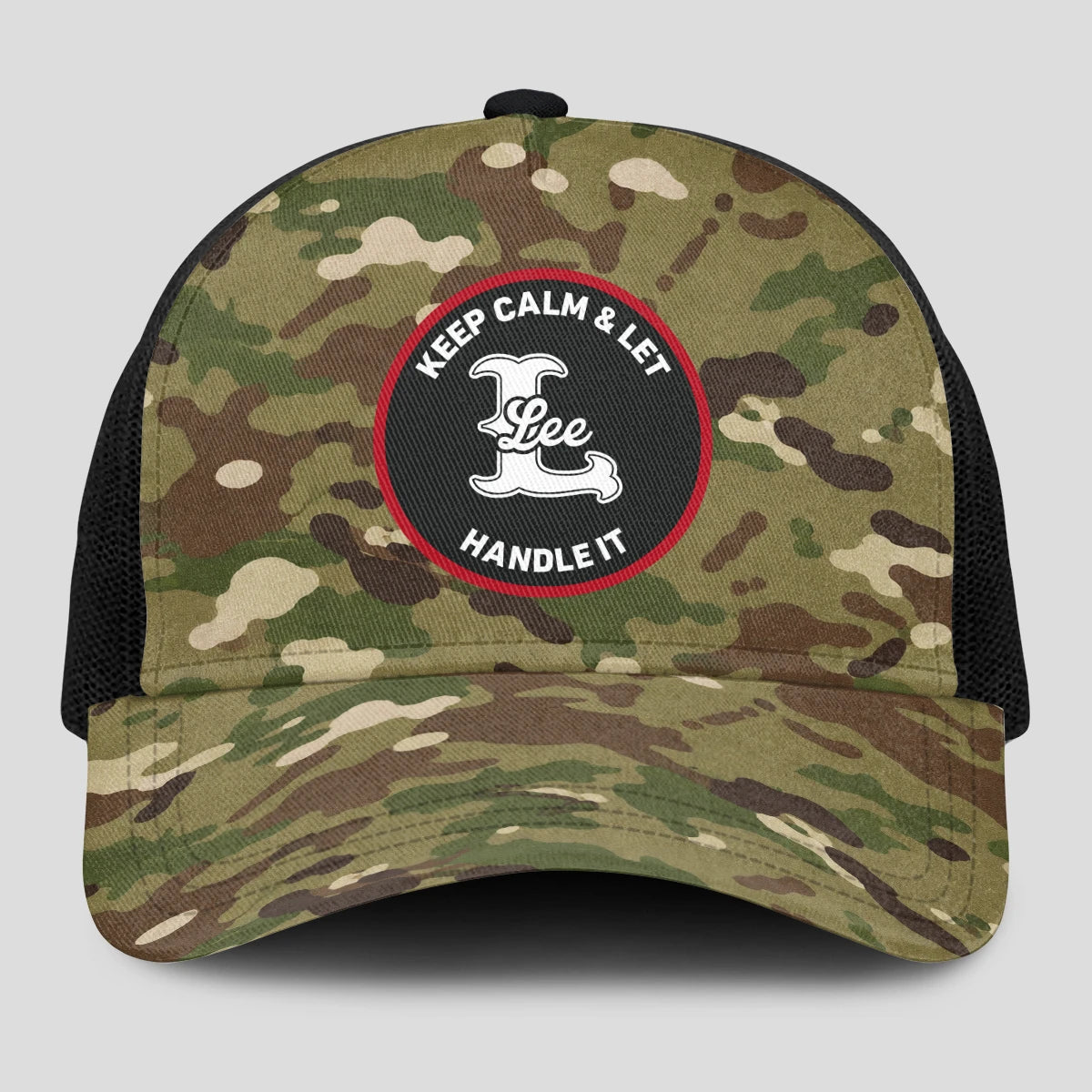 Keep Calm & Let Your Name Handle It Camo Mesh Cap LEE 13K1 C209PF