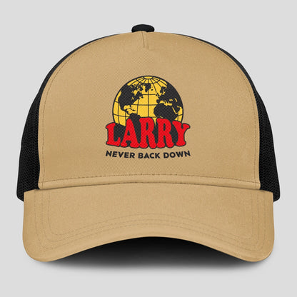 Never Back Down World Logo Khaki Mesh Cap LARRY 13K1 C212PF