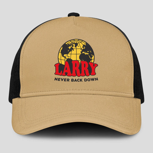 Never Back Down World Logo Khaki Mesh Cap LARRY 13K1 C212PF