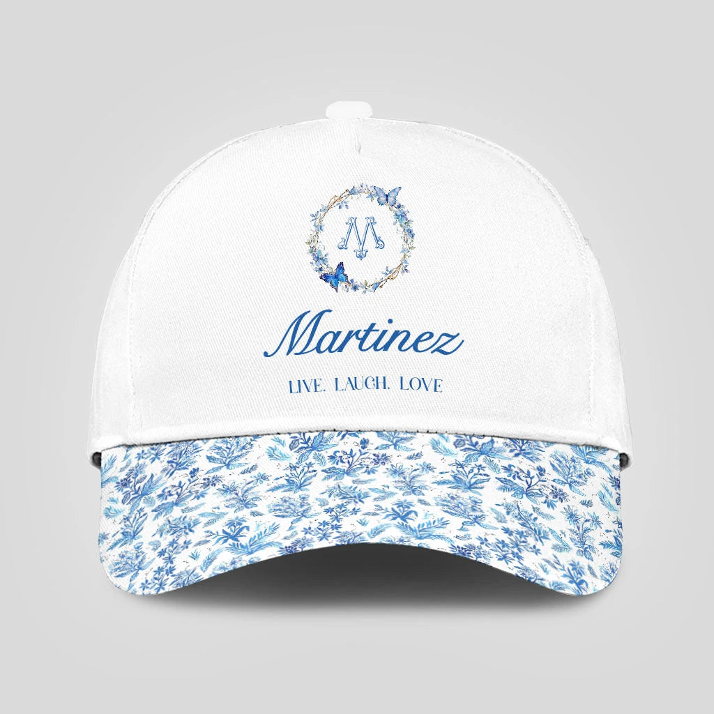 Live Laugh Love Blue Flowers Cap MARTINEZ 13K1 C50PF