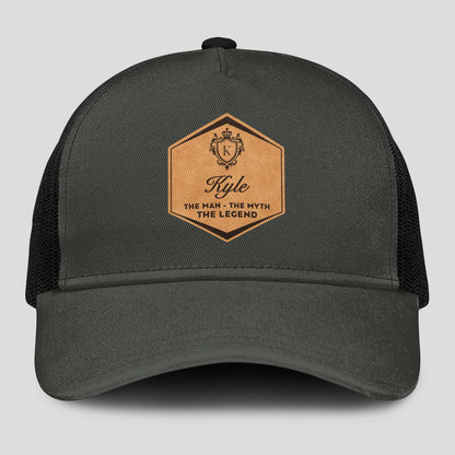 The Man The Myth The Legend Vintage Logo Gray And Black Cap KYLE 13K1 C211PF