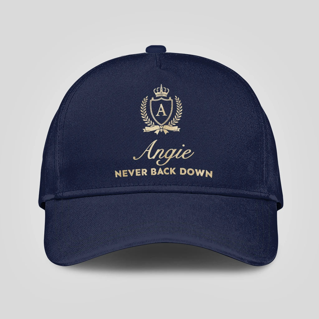 Never Back Down Luxury Crest Navy Cap ANGIE 13K1 C167PF