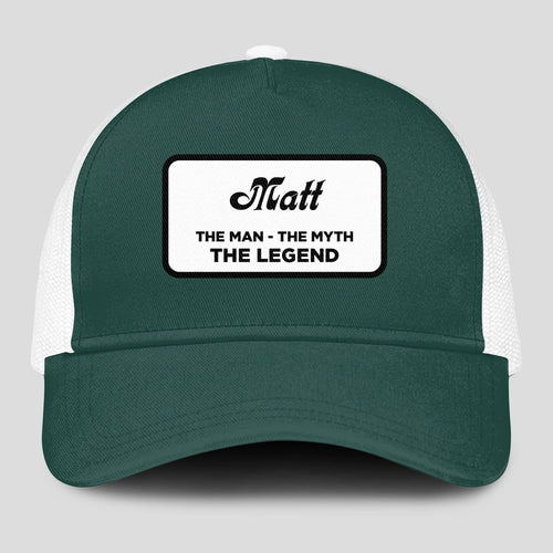 The Man The Myth The Legend Green And White Mesh Cap MATT 13K1 C198PF