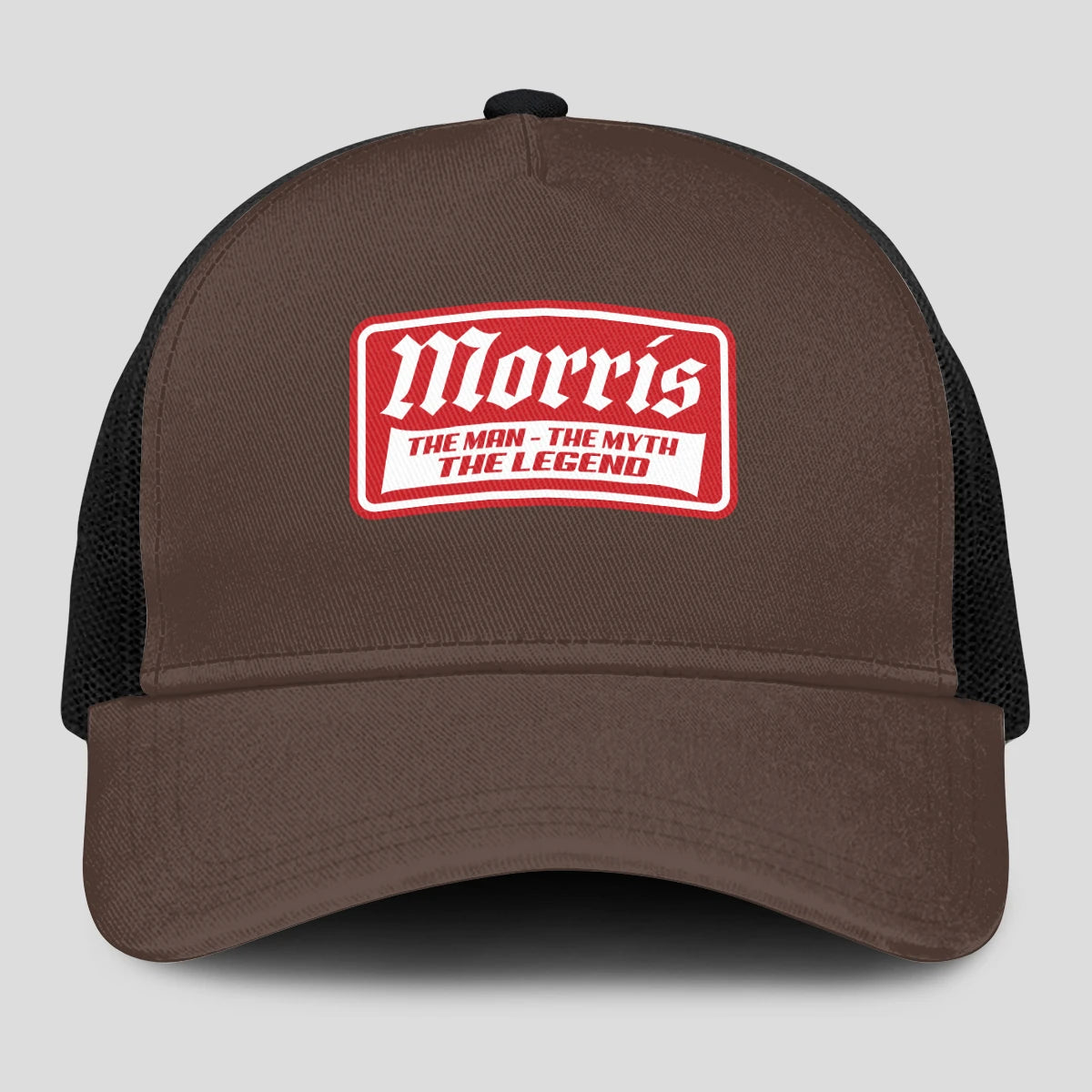 The Man The Myth The Legend Red Logo Brown Mesh Cap MORRIS 13K1 C203PF