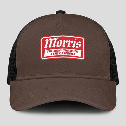 The Man The Myth The Legend Red Logo Brown Mesh Cap MORRIS 13K1 C203PF