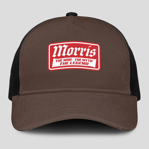 The Man The Myth The Legend Red Logo Brown Mesh Cap MORRIS 13K1 C203PF