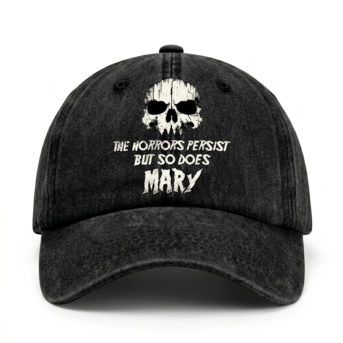 The Horrors Persist But So Does Your Name Cool Skull Washed Cap MARY 13K1 C134PF