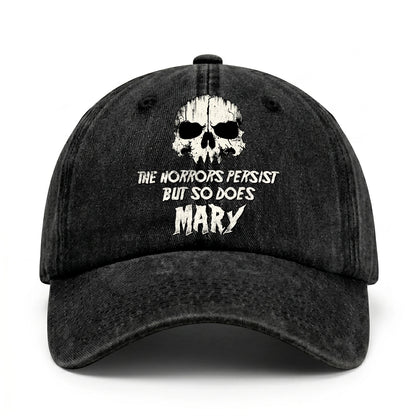 The Horrors Persist But So Does Your Name Cool Skull Washed Cap MARY 13K1 C134PF