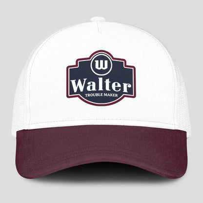 Trouble Maker Burgundy And White Funny Mesh Cap WALTER 13K1 C201PF