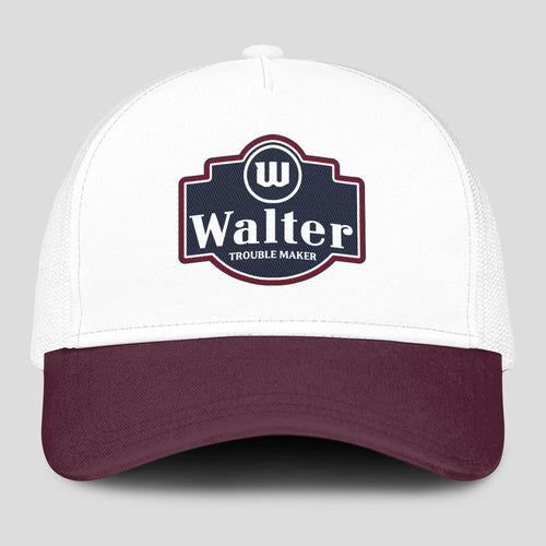 Trouble Maker Burgundy And White Funny Mesh Cap WALTER 13K1 C201PF