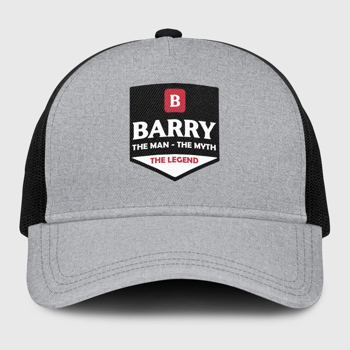 The Man The Myth The Legend Gray Mesh Cap BARRY 13K1 C189PF
