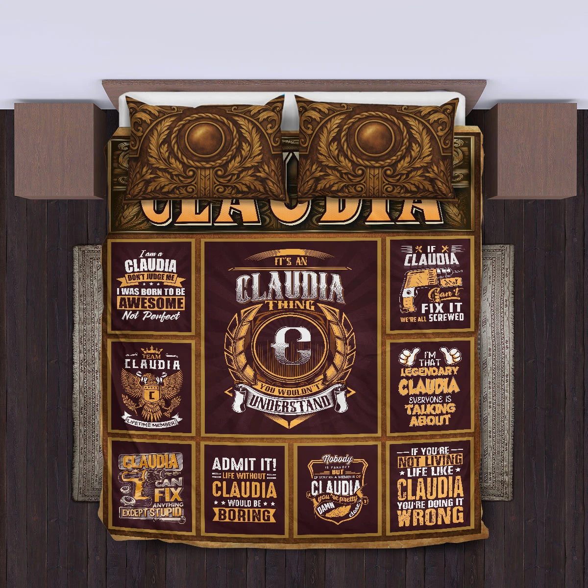 CLAUDIA Limited Edition Personalized Bedding Set 13K1-BS3