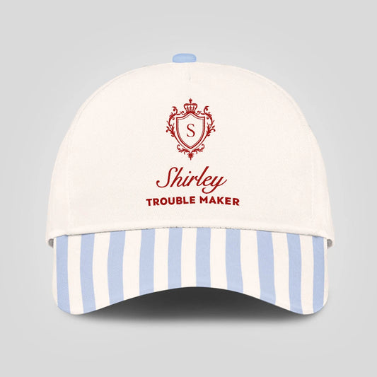 Trouble Maker Stripped Blue Beach Cap SHIRLEY 13K1 C74PF