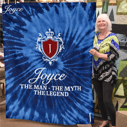 The Man The Myth The Legend Blue Waves Fleece Blanket JOYCE 13K1 BK11