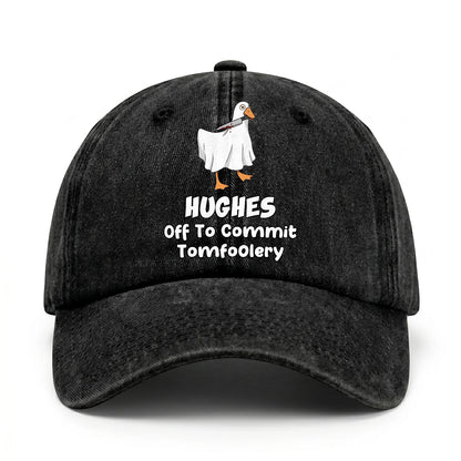 Off To Commit Tomfoolery Funny Goose Washed Cap HUGHES 13K1 C131PF