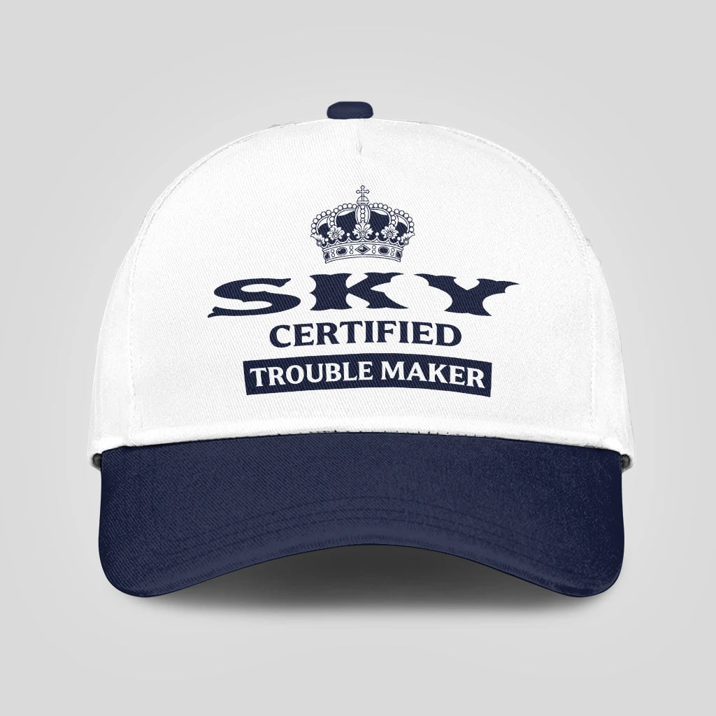 Certified Your Name Trouble Maker Washed Cap SKY 13K1 C148PF