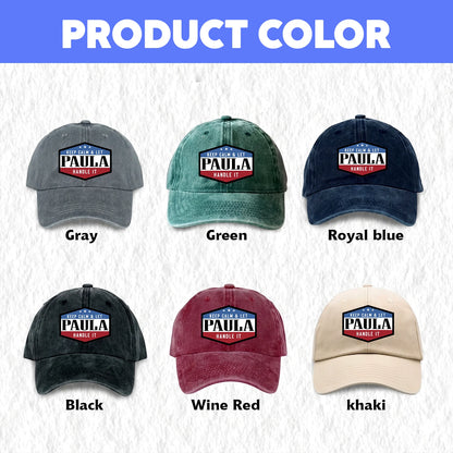 Keep Calm & Let Your Name Handle It Washed Cap PAULA 13K1 C87PF