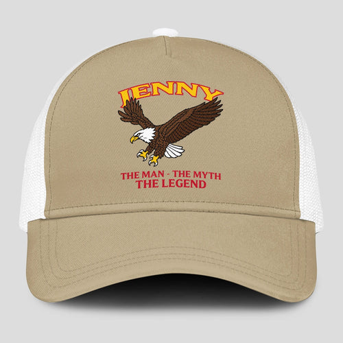 The Man The Myth The Legend Eagle Khaki Mesh Cap JENNY 13K1 C210PF