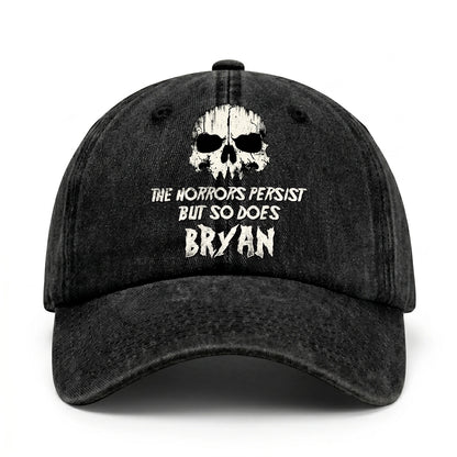 The Horrors Persist But So Does Your Name Cool Skull Washed Cap BRYAN 13K1 C134PF