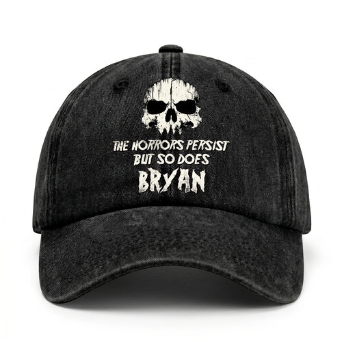 The Horrors Persist But So Does Your Name Cool Skull Washed Cap BRYAN 13K1 C134PF