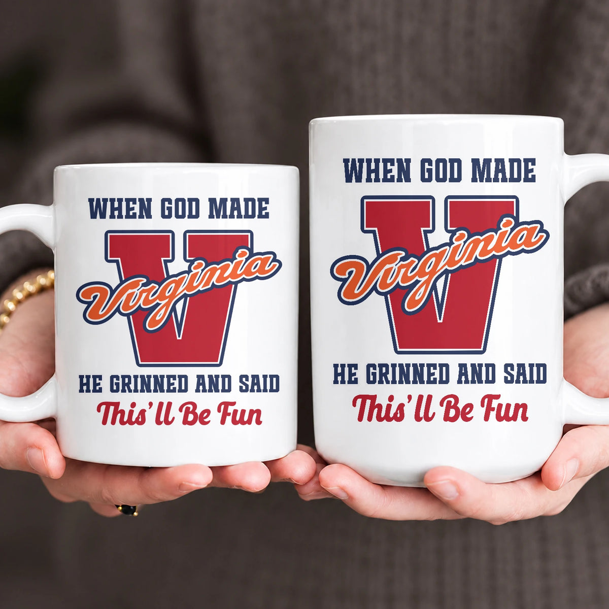 When God Made Your Name Personalized Baseball Mug VIRGINIA 13K1 MG07