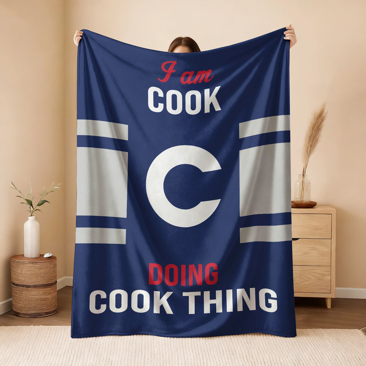 I'm Name Doing Name Things Navy Fleece Blanket COOK 13K1 BK51