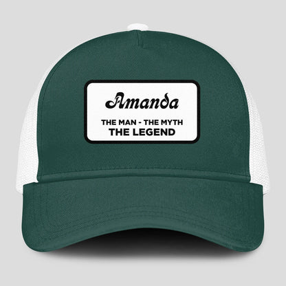The Man The Myth The Legend Green And White Mesh Cap AMANDA 13K1 C198PF