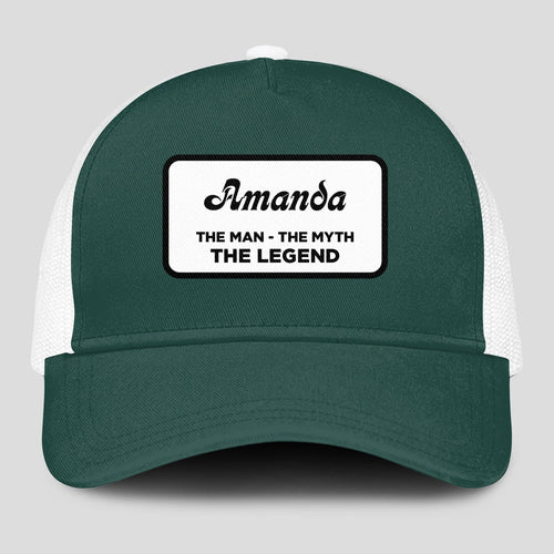 The Man The Myth The Legend Green And White Mesh Cap AMANDA 13K1 C198PF