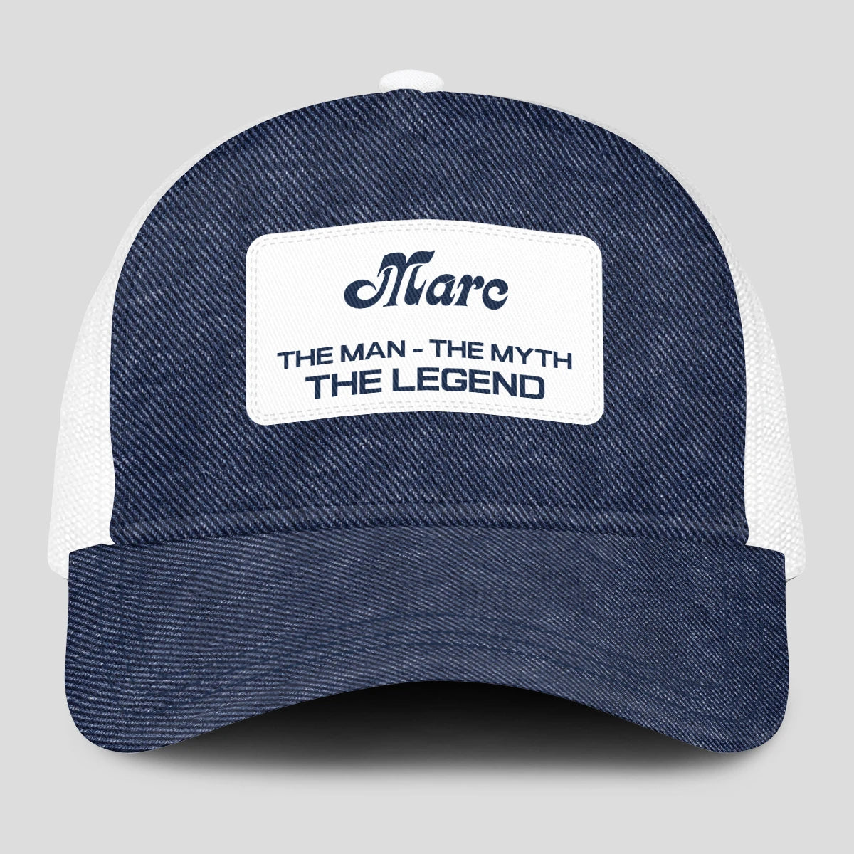 The Man The Myth The Legend Blue Denim Mesh Cap MARC 13K1 C194PF