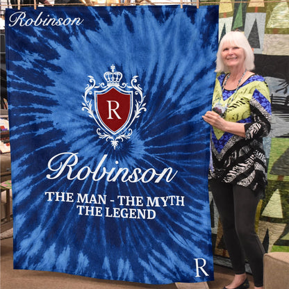 The Man The Myth The Legend Blue Waves Fleece Blanket ROBINSON 13K1 BK11