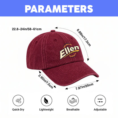 Keep Calm & Let Your Name Handle It Burgundy Washed Cap ELLEN 13K1 C105PF