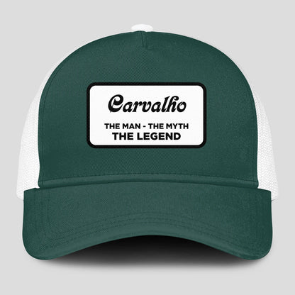 The Man The Myth The Legend Green And White Mesh Cap CARVALHO 13K1 C198PF