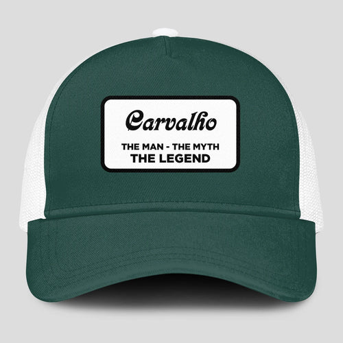 The Man The Myth The Legend Green And White Mesh Cap CARVALHO 13K1 C198PF