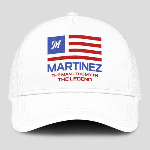 The Man The Myth The Legend America Flag Mesh Cap MARTINEZ 13K1 C193PF