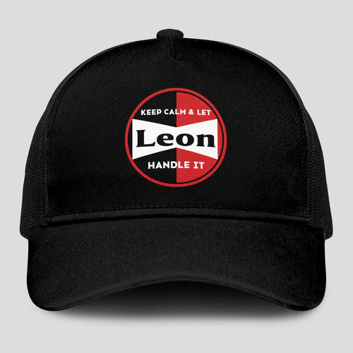 Keep Calm & Let Your Name Handle It Black Mesh Cap LEON 13K1 C206PF