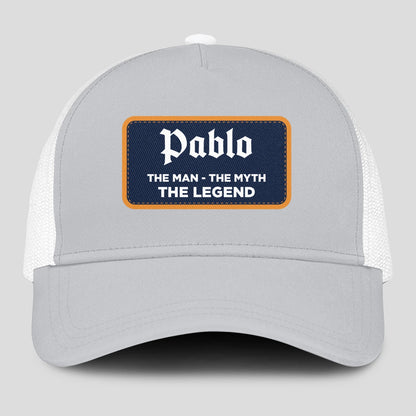 The Man The Myth The Legend Gray Mesh Cap PABLO 13K1 C204PF