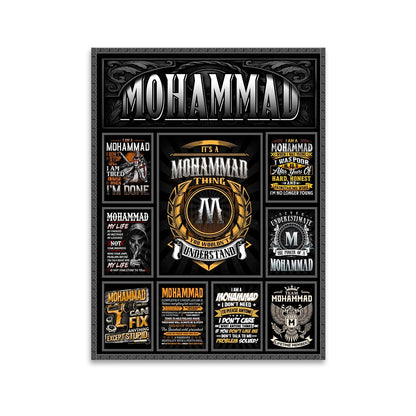 MOHAMMAD Personalized Sponge Floor Mat – Custom Printed Home Decor 13K1-AR2