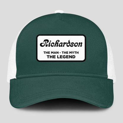 The Man The Myth The Legend Green And White Mesh Cap RICHARDSON 13K1 C198PF